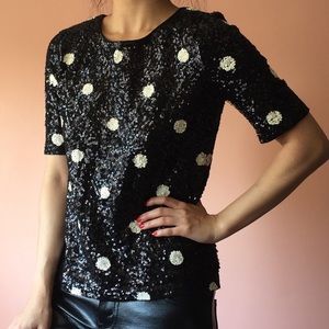 J Crew polka dot sequin top